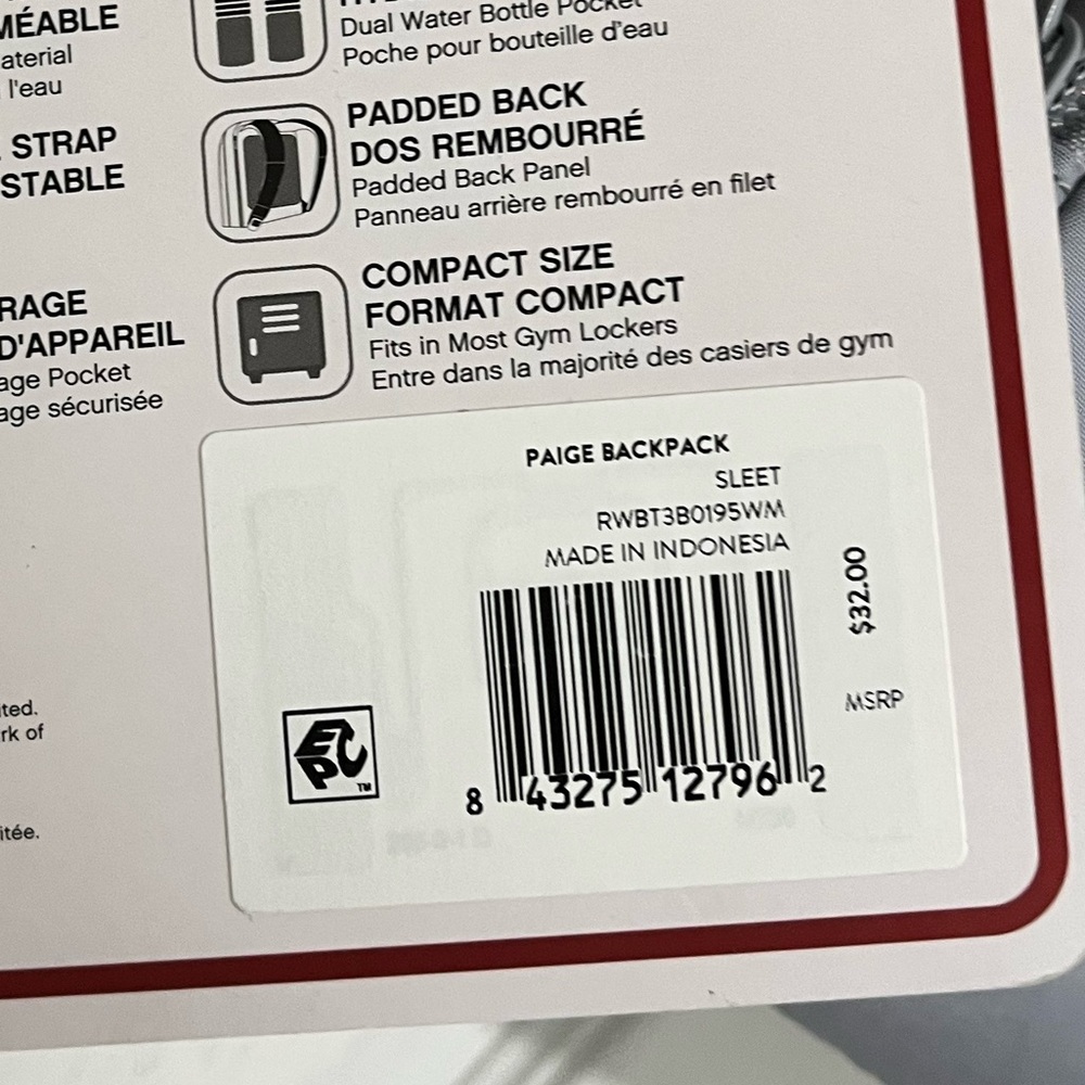 New Gray Reebok backpack - Picture 6 of 6